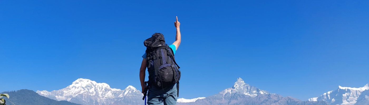 A trekker in the Himalayas