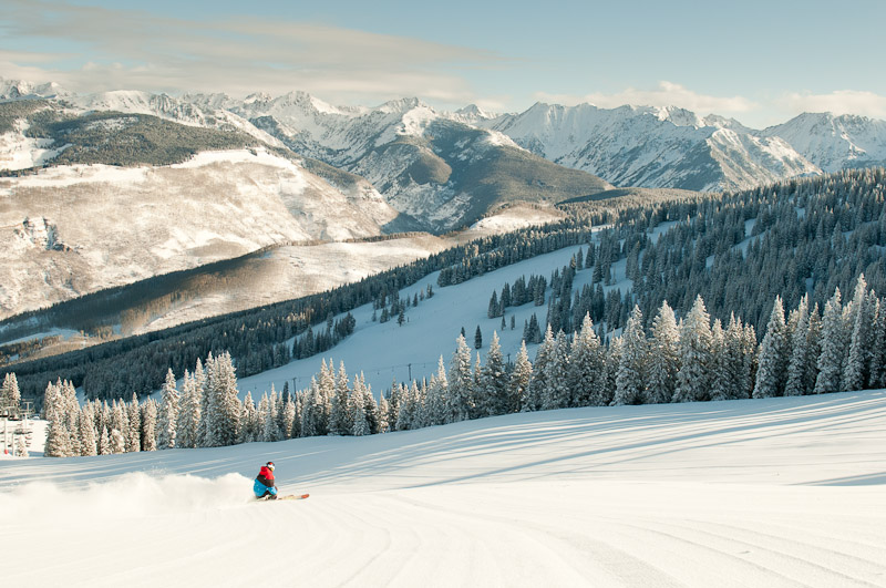 Skiing in Vail after a snowfall